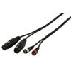 Cavo microfonico HQM-246/3 Connettore 1: 2*XLR 3p (F), Connettore 2: 2*RCA (M), Lunghezza 3 m, Colore: nero.